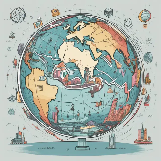 Globe with entities representing countries connected, emphasizing the international application and unification of entity theory