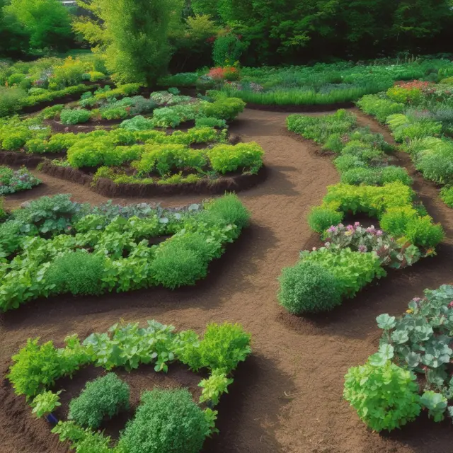 An idyllic garden symbolizing equilibrium between economic progress and environmental conservation