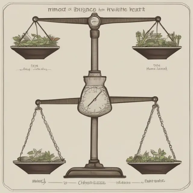 Balance scale representing environmental economics: prescriptive regulations and market-based solutions bridging economic growth and environmental health