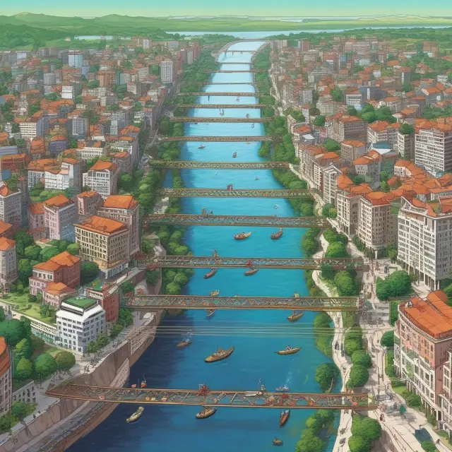 Digital river connecting banks, representing EPN