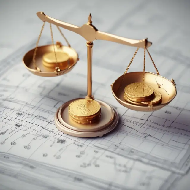 Gold scales balanced atop stock price charts, illustrating the calculation and importance of Earnings Per Share (EPS).