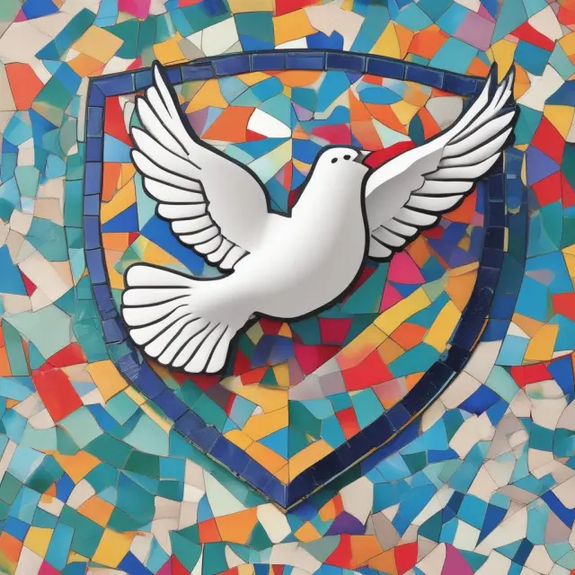 A dove symbolizing the EEOC flies over a mosaic of diverse workers during the agency