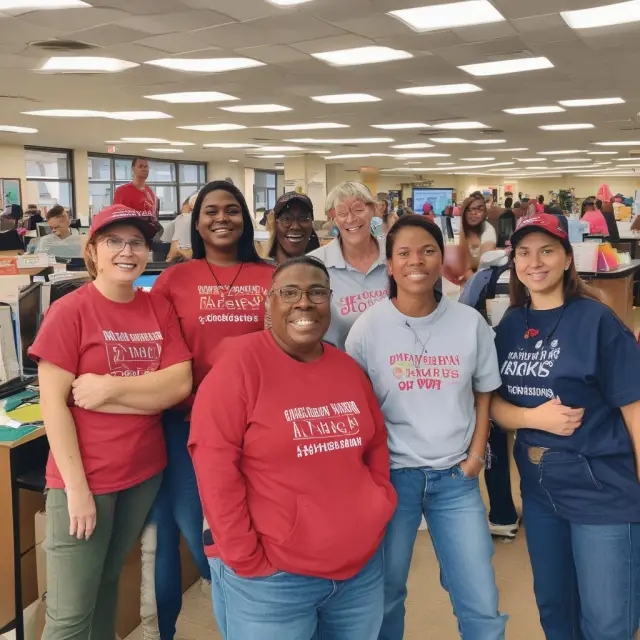 An image of the EEOC as guardian angels dispersing DEI wisdom in a diverse office setting