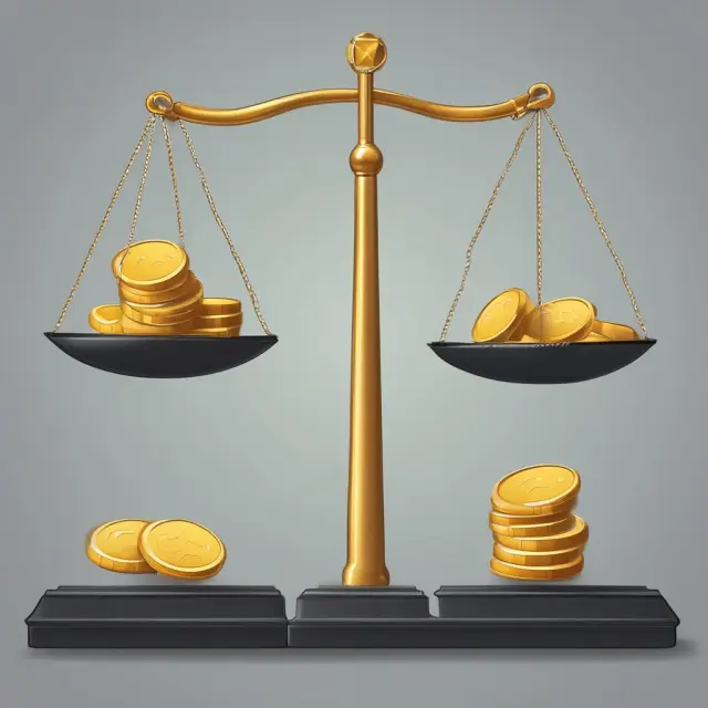 Two sets of golden scales depict flat-rate EMI as gold coins piled high against a backdrop of reducing-balance EMI with a ball rolling downhill, symbolizing payment allocation