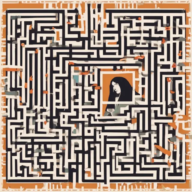 Man exploring an EMI maze with credit card and calculator, focusing on effective debt management strategies