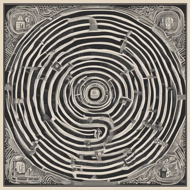 A person skillfully maneuvering through an intricate maze labeled 