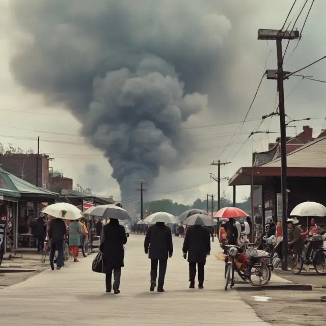 Coal plant releasing smoke causing externalities impacting nearby communities; market equilibrium disrupted
