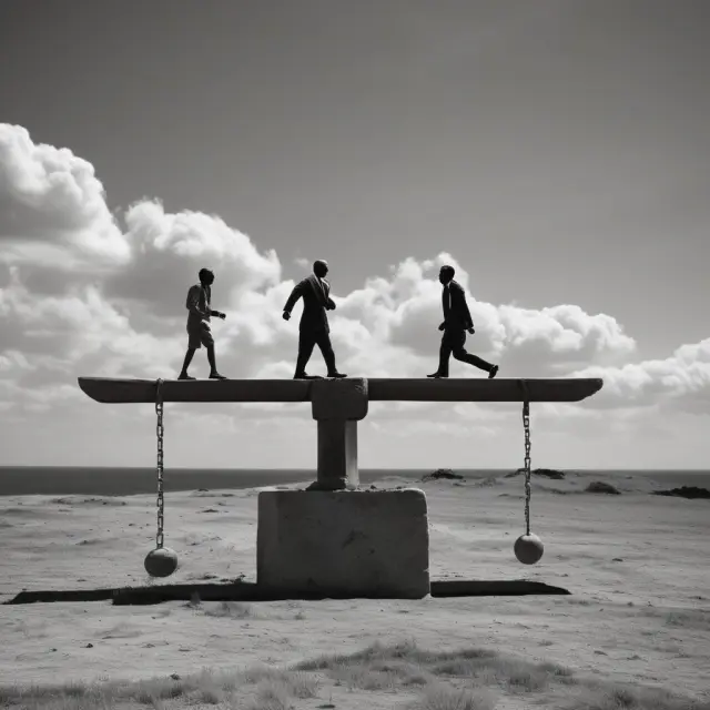 An image of a balance on a seesaw, depicting private equity firms managing the risks and challenges for institutional investors during equity co-investment deals