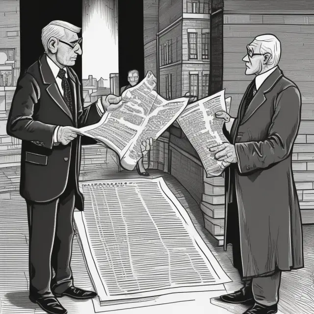 Determined detective examines shady deal with obscured partnership agreement, highlighting the importance of transparency in co-investments