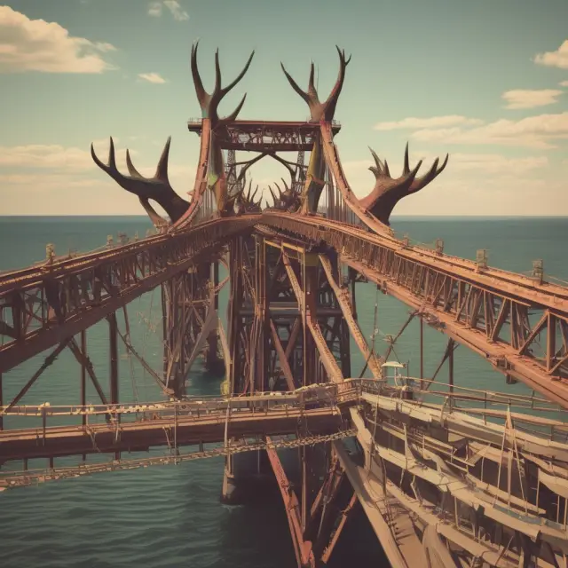 A bridge linking three pillars - a stock market index, a bond, and an equity-linked security - illustrating the hybrid nature of ELKS