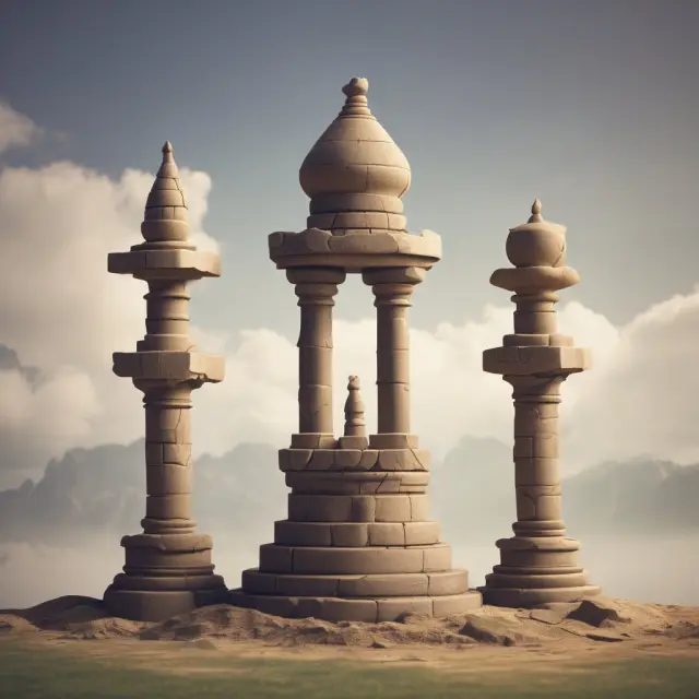 Equity pillars represent stock capital and retained earnings, supporting a balanced financial castle with total assets on top.