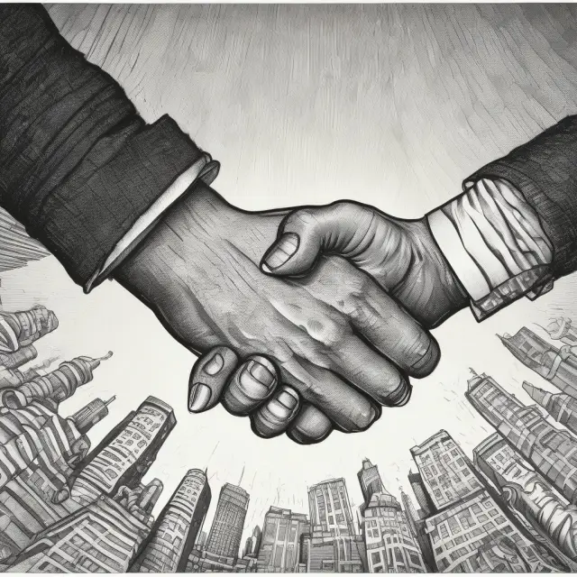 A metaphorical image of two hands intertwined, with one holding stocks and the other bonds, representing the connection between Equity Capital Markets and Bond Markets.