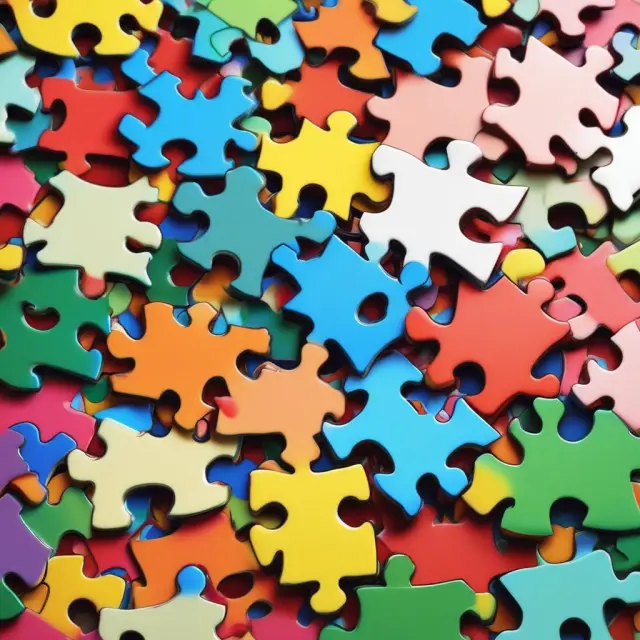 An intricate jigsaw puzzle representing the four types of equity capital: Public Equity, Private Equity, Common Stock, and Preferred Stock.