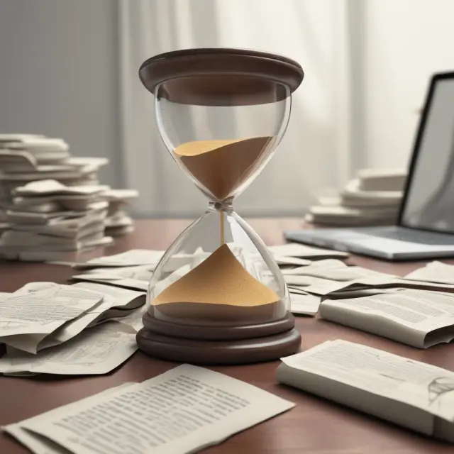 An hourglass pouring out options contracts as the sand runs low, illustrating the concept of time decay and its impact on option investments.