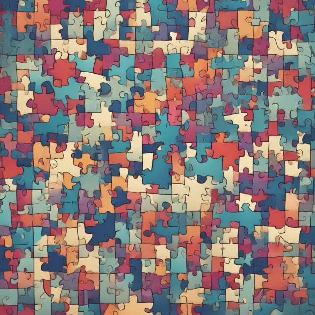 An ERP puzzle consisting of interconnected pieces, symbolizing the complexities and challenges of integrating various business aspects