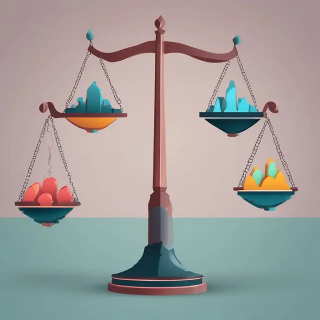 Image of scales balancing stock data while adjusting weights for unequal variances.