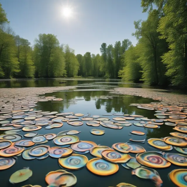 Visualizing error terms as ripples on water representing unexplained variables in financial statistical models