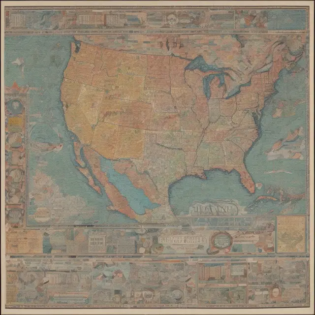A colorful mosaic tapestry representing state-by-state variations in escheat timelines for bank accounts, checks/drafts, and earnings