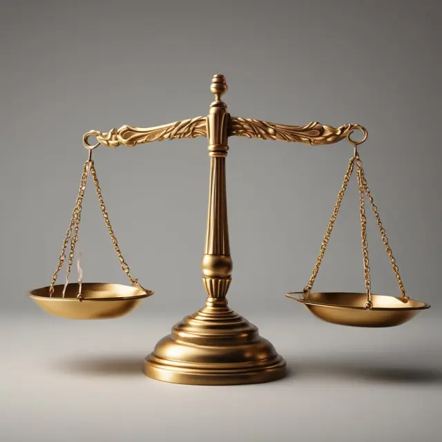 Gavel strikes gold scales, symbolizing probate court