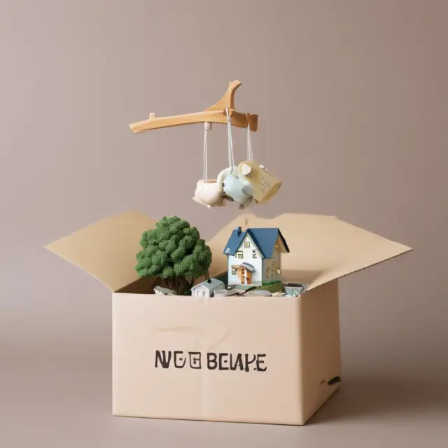 Mortgage loan balance resting securely in an open escrow box, representing the security and efficiency of mortgage escrow accounts.