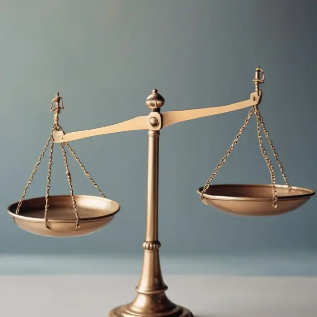 Scales with golden shares representing suspended trading during bankruptcy proceedings