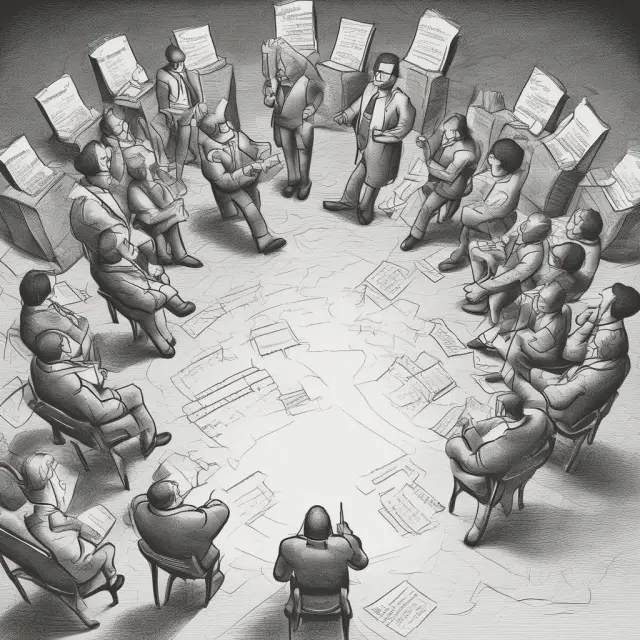Symphony musicians representing ESOPs, stock options, restricted stock, and phantom stock harmoniously playing for organizational success