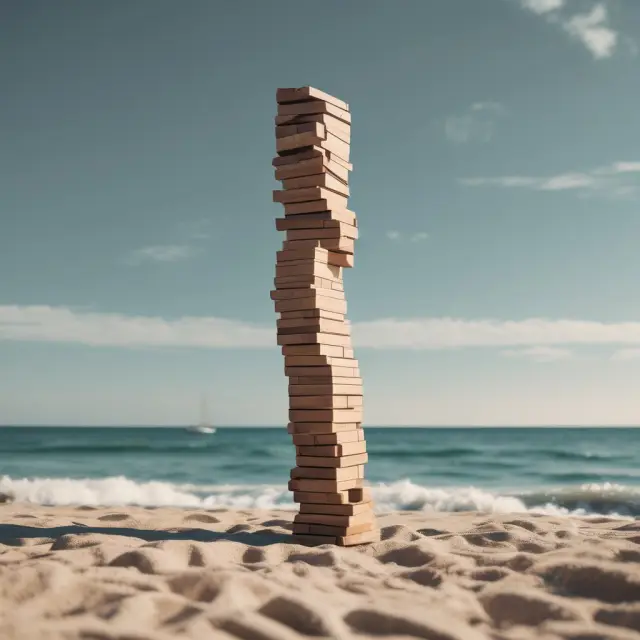 An image of a precarious Jenga tower representing mortgage-backed securities atop an agitated sea of auction rate securities