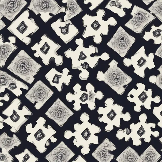 An intricate jigsaw puzzle depicting the esoteric debt market, with pieces representing liquidity and pricing risks intertwined.