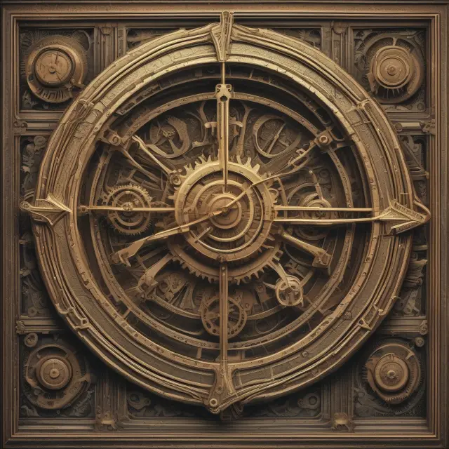 An intricate clockwork illustration with gears symbolizing ESPP cycles: offering periods, grant dates, purchase dates, and contribution deadlines.