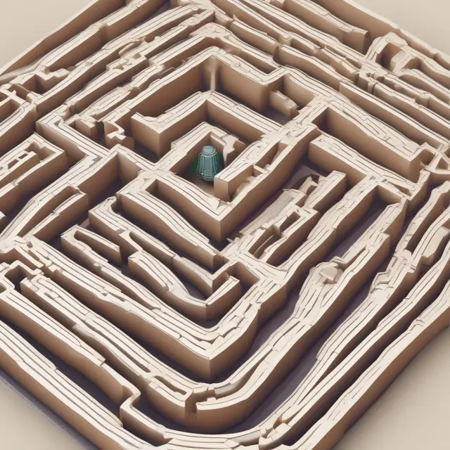 A wise gift tax guardian navigating a labyrinth of precious gems, symbolizing the intricate process of minimizing transfer taxes with effective estate planning strategies