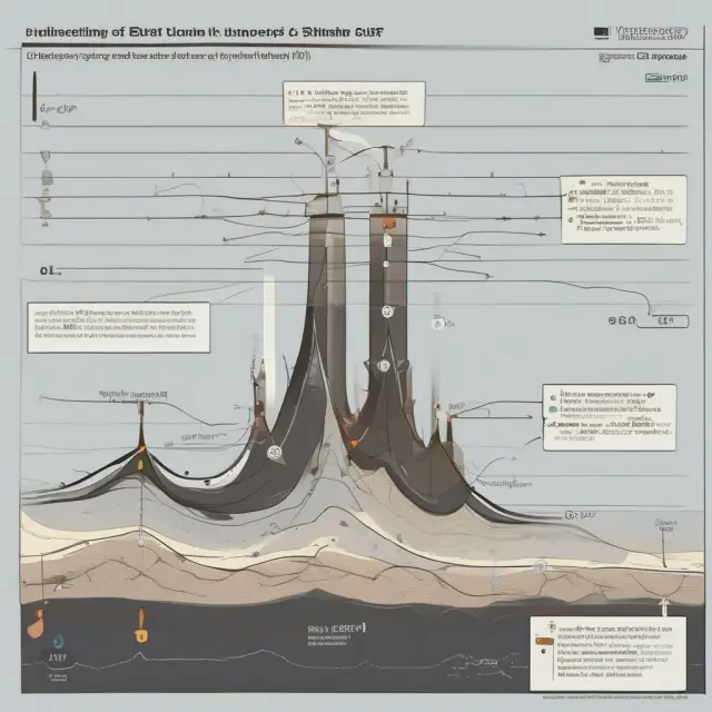 Visualization of Estimated Ultimate Recovery (EUR) in the oil industry with waves representing recoverable hydrocarbons among proven, probable, and possible reserves.