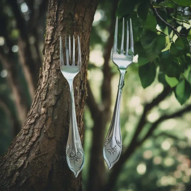An image of a tree with two trunks representing Ethereum and Ethereum Classic, emphasizing their split.
