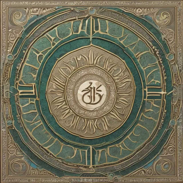 An intricate mosaic depicting Islamic banking symbols and various ethical investment funds representing diverse beliefs and investment strategies
