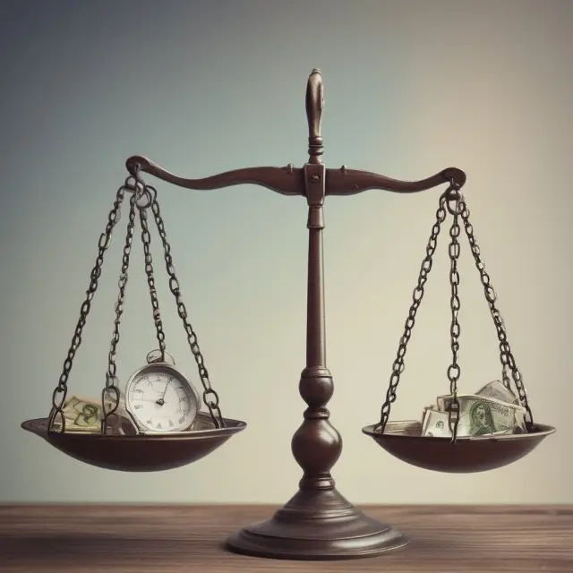 Two balance scales illustrating ETN taxation: Purchase price and selling price. A clock symbol indicates the potential deferral of taxes until maturity.