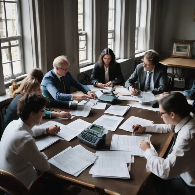 Tableau of global rate setters calculating Euribor rates with input from 18 European banks, symbolizing financial collaboration and trustworthiness.