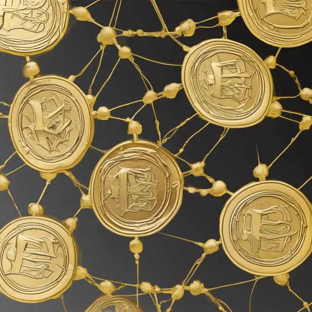 A golden euro coin connected to others in a woven network, representing the economic unity within Europe.