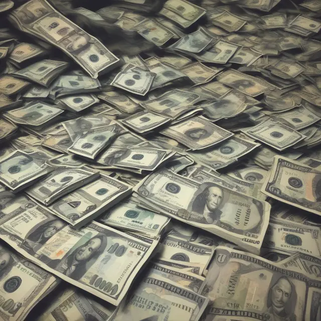 Three types of eurocurrencies represented as floating coins symbolizing international finance in a vast sea, with keywords: Eurodollars, Euroyen, and Eurobonds.