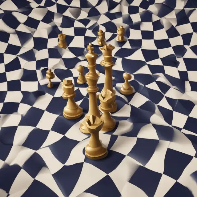 Two eurocurrency waves symbolizing Euromarket and EU Single Market merge on a chessboard, representing their complex yet interconnected nature in financial markets.