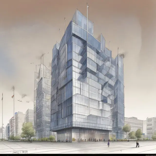 The European Banking Authority (EBA) as a steadfast guardian, standing tall atop a financial fortress symbolizing market transparency and stability in the EU banking sector.