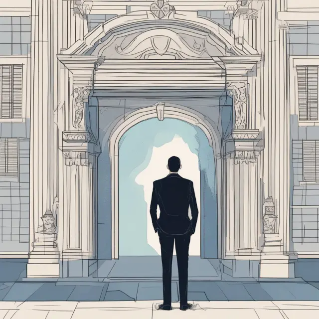 European Banking Authority (EBA) guardian figure monitoring stress tests on EU banks, symbolizing the protection of financial unity and regulatory oversight
