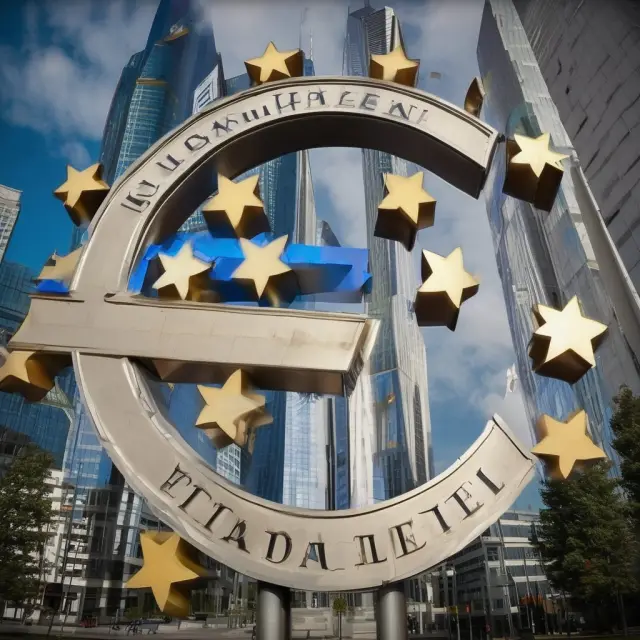 Three interconnected pillars: European Central Bank, European Investment Bank, and European Securities and Markets Authority, symbolizing cooperation for a stable EU economy