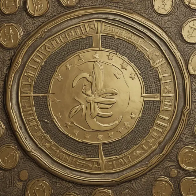 An intricate European tapestry unfurls, revealing golden euro coins woven into its threads, illustrating the EMU