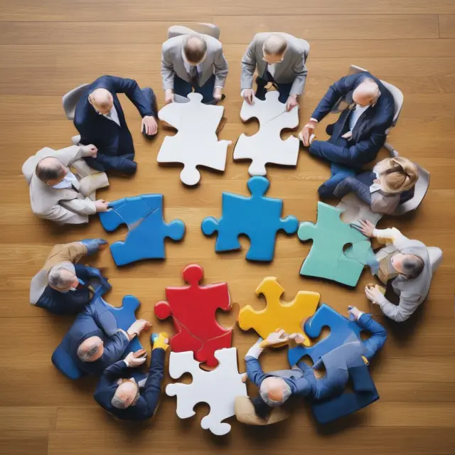 A metaphorical image of the ECB Governing Council as a jigsaw puzzle, where each piece represents a member contributing to the formation of monetary policy and shaping financial markets