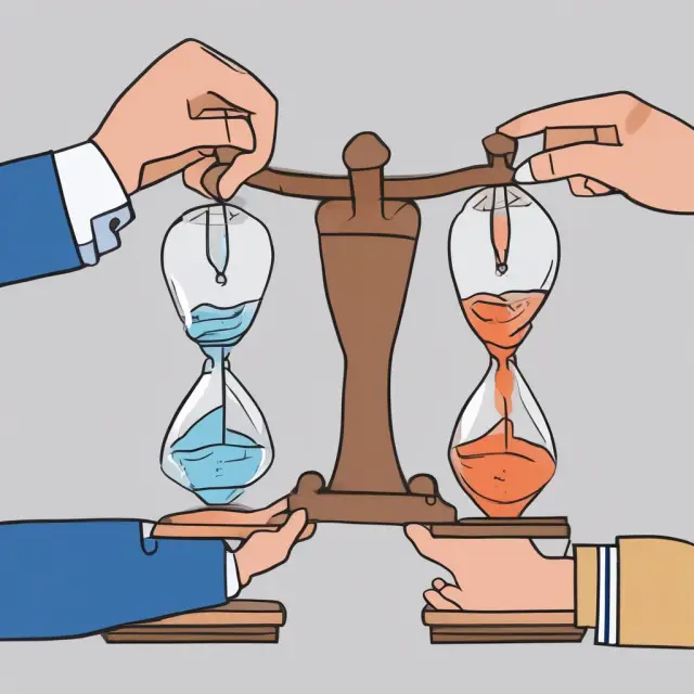 A hand holding a clock symbolizes European options, which can only be exercised at expiration, while an hourglass in the other hand illustrates American options