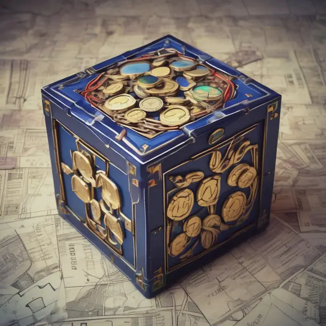 European Option: A puzzle box with a clock, signifying its maturity and the investor