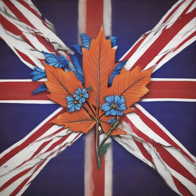 A beautiful EU flower with a UK leaf detaching, illustrating Brexit and its implications on national sovereignty