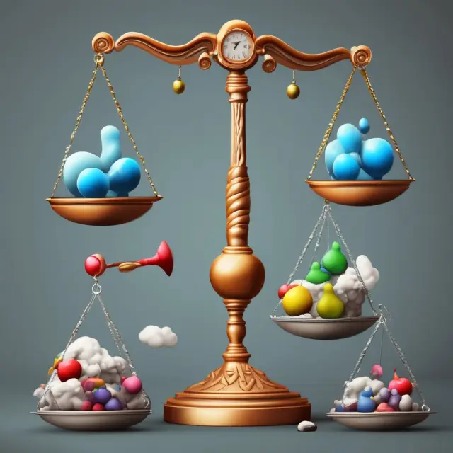 Two balanced scales represent Market Capitalization and Enterprise Multiple for company valuation