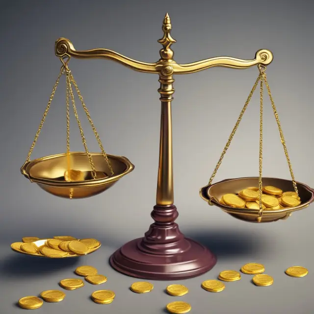 Golden scales balanced by enterprise multiples and debt weights symbolize assessing a company