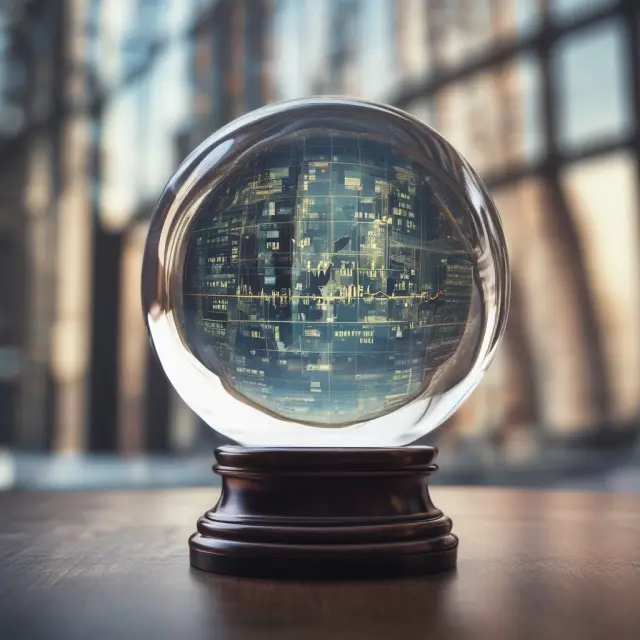Crystal ball filled with data, depicting future trends of EVA use in institutional investing