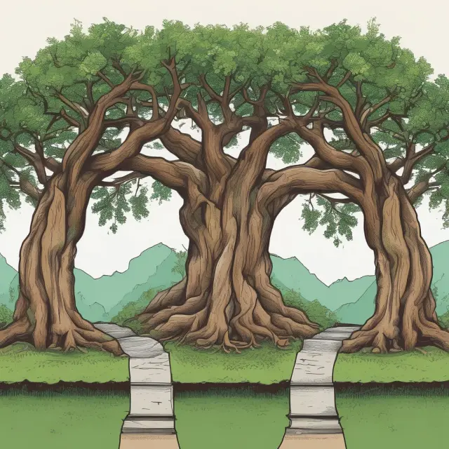 A traditional financing tree symbolizes instant growth but potential instability, while an evergreen financing tree represents gradual expansion and flexibility.